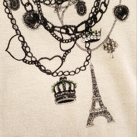 Vintage dELiA*s Vintage Trompe-l'oeil Jewelry Sweater - Picture 3 of 4